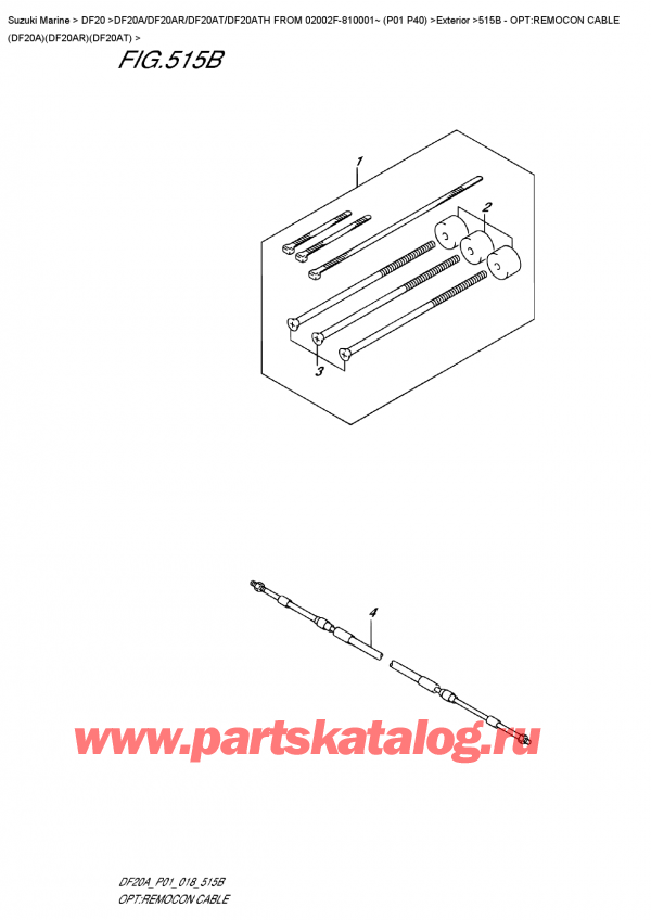  ,  , Suzuki DF20A TS / TL FROM 02002F-810001~ (P01 P40), :    (Df20A) (Df20Ar) (Df20At) / Opt:remocon  Cable  (Df20A)(Df20Ar)(Df20At)