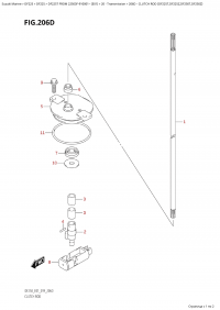 206D - Clutch  Rod  (Df225T,Df225Z,Df250T,Df250Z) (206D -   (Df225T, Df225Z, Df250T, Df250Z))