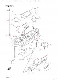 407E - Gear Case (Df225T,Df250T) (407E -    (Df225T, Df250T))