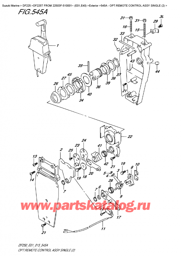   ,   ,  DF225T X / XX FROM 22503F-510001~ (E01),    ,  (2) / Opt:remote  Control  Assy  Single  (2)