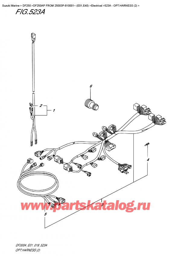  ,   , SUZUKI DF250AP X / XX FROM 25003P-810001~ (E01)  2018 , Opt:harness  (2)