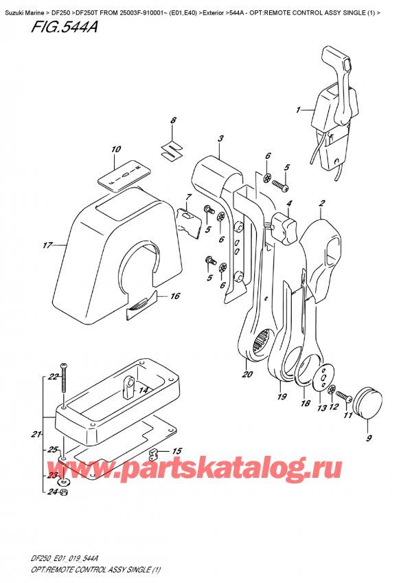 ,    ,  DF250T X / XX FROM 25003F-910001~ (E01)  2019 , Opt:remote  Control  Assy  Single  (1)