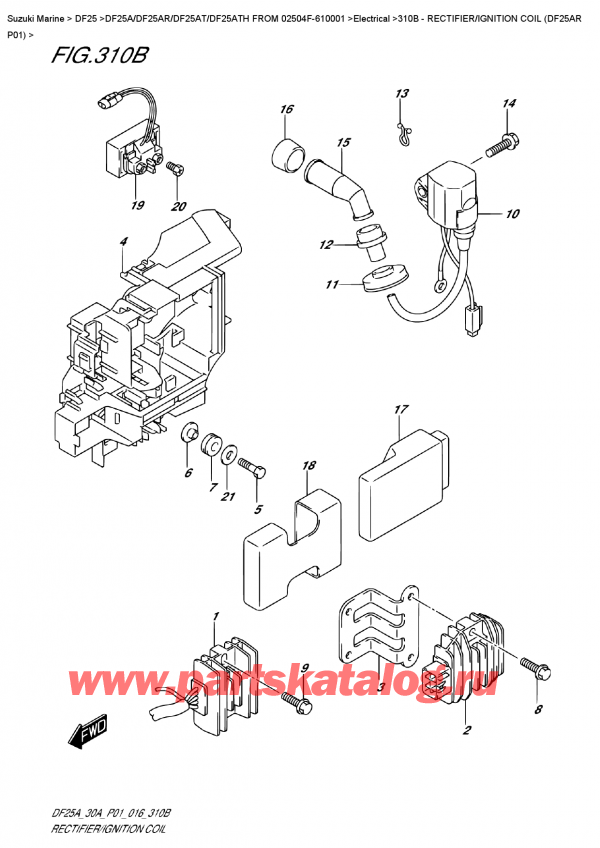  ,   , Suzuki DF25AR S/L FROM 02504F-610001  , Rectifier/ignition  Coil  (Df25Ar  P01)