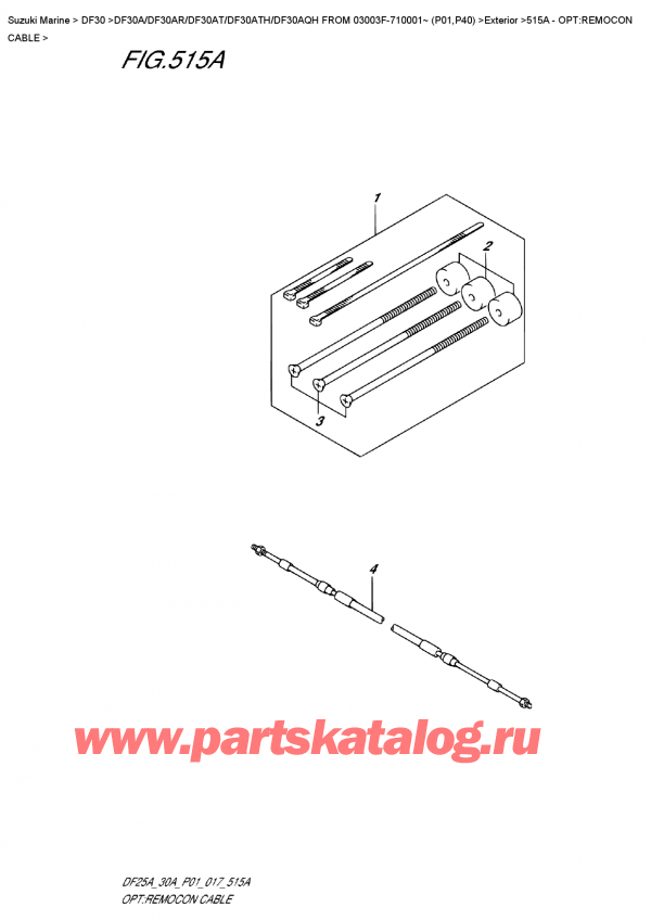  ,   , SUZUKI DF30A RS / RL FROM 03003F-710001~ (P01) , Opt:remocon  Cable
