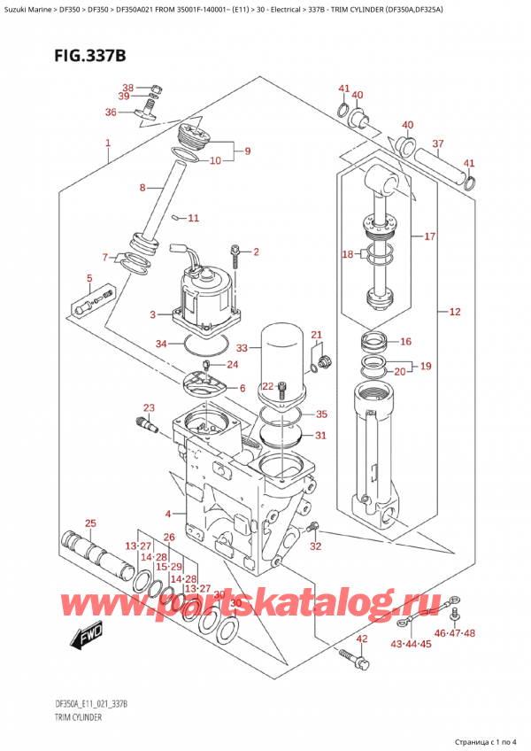 ,   , Suzuki Suzuki DF350A TX / TXX FROM 35001F-140001~  (E11 021), Trim Cylinder (Df350A,Df325A)