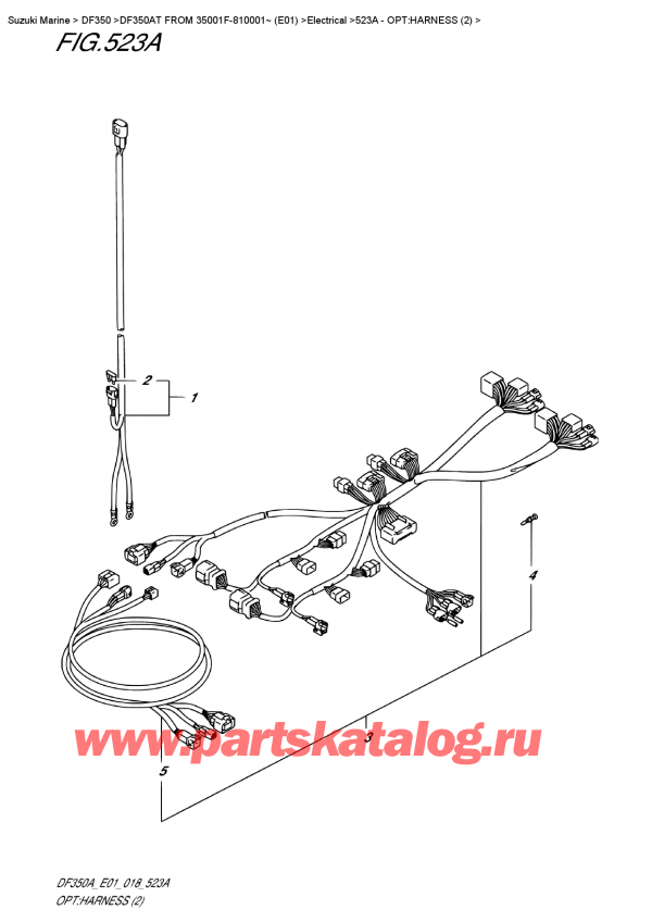   ,    , Suzuki DF350A TX / TXX FROM 35001F-810001~ (E01), :   (2) / Opt:harness  (2)