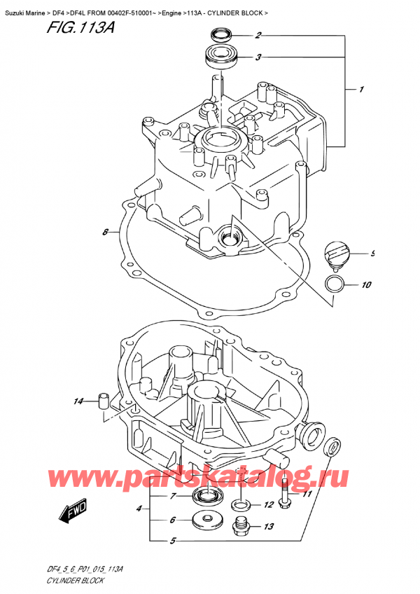  ,   , Suzuki DF4 S-L FROM 00402F-510001~ (P01)  2015 , Cylinder  Block