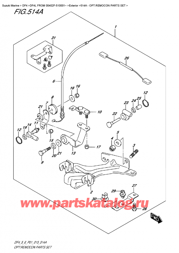  ,    , SUZUKI DF4 S-L FROM 00402F-510001~ (P01), Opt:remocon  Parts Set