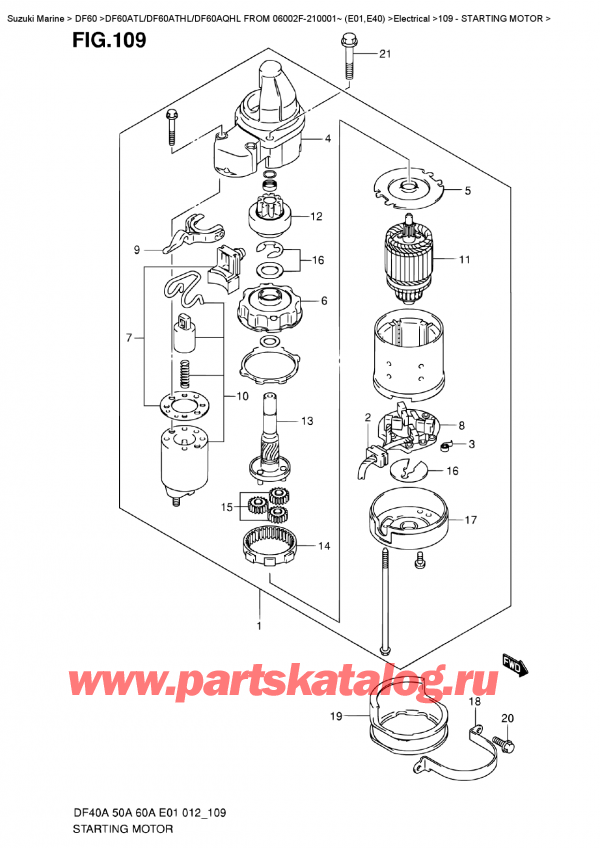  , ,  DF60A TS / TL FROM 06002F-210001~ (E01)  2012 , Starting  Motor