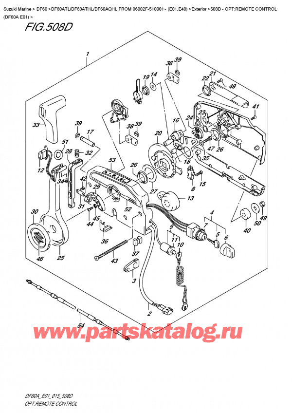  ,  , Suzuki DF60A TS / TL FROM 06002F-510001~ (E01)  2015 , Opt:remote  Control  (Df60A  E01)