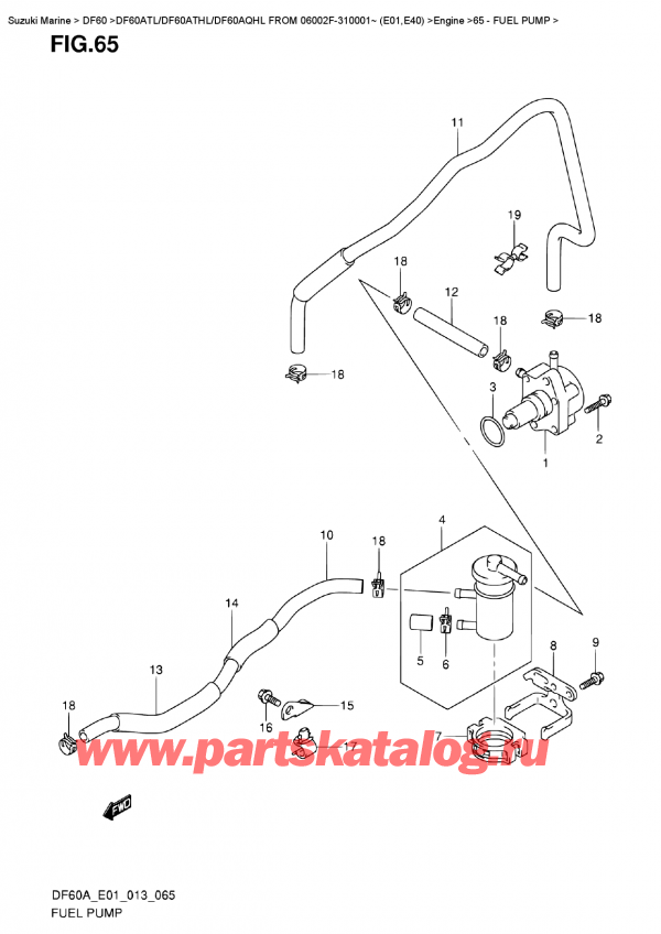   ,    , Suzuki DF60A TL/TS FROM 06002F-310001~ (E01), Fuel  Pump /  