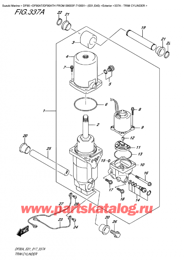  ,    , Suzuki DF90A TL/TX FROM 09003F-710001~ (E01)  2017 , Trim  Cylinder