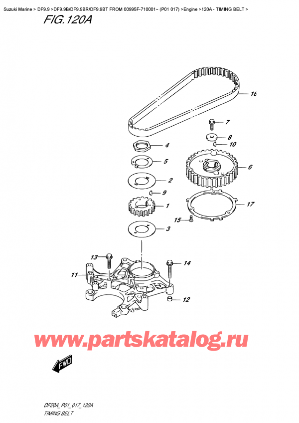   ,   ,  DF9.9B RS/RL FROM 00995F-710001~ (P01 017)  , Timing  Belt