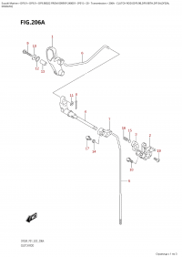 206A  -  Clutch  Rod  (Df9.9B,Df9.9Bth,Df15A,Df20A, (206A -   (Df9.9B, Df9.9Bth, Df15A, Df20A,)