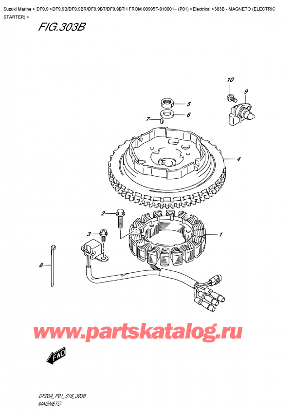  ,   , SUZUKI DF9.9B RS / RL FROM 00995F-810001~ (P01)  2018 , Magneto  (Electric  Starter) /  ()