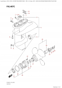 407C  -  Gear  Case  (Df9.9B,Df9.9Br,Df9.9Bt,Df15A,Df15Ar) (407C - ������ ������� ������� (Df9.9B, Df9.9Br, Df9.9Bt, Df15A, Df15Ar))