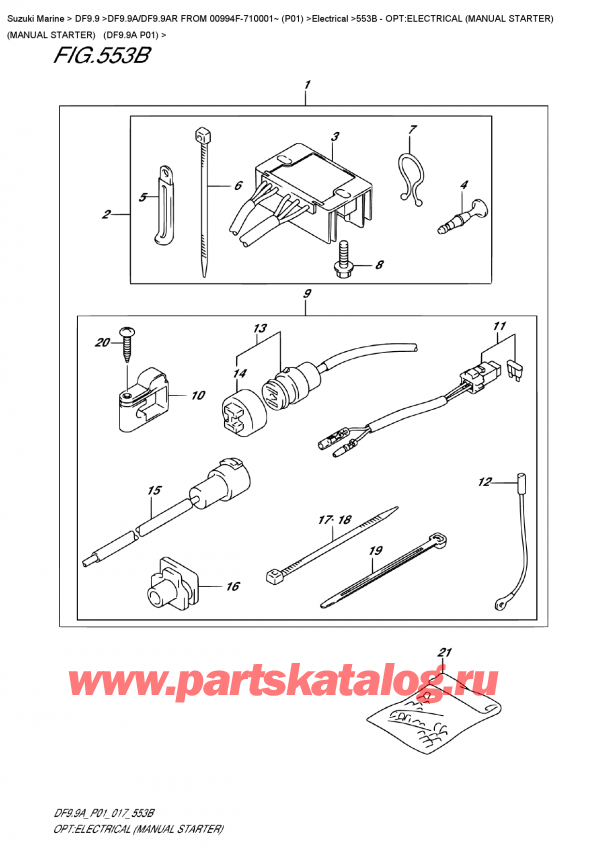  ,   , SUZUKI DF9.9A S FROM 00994F-710001~ (P01)  , Opt:electrical  (Manual  Starter)  (Manual  Starter)  (Df9.9A P01)