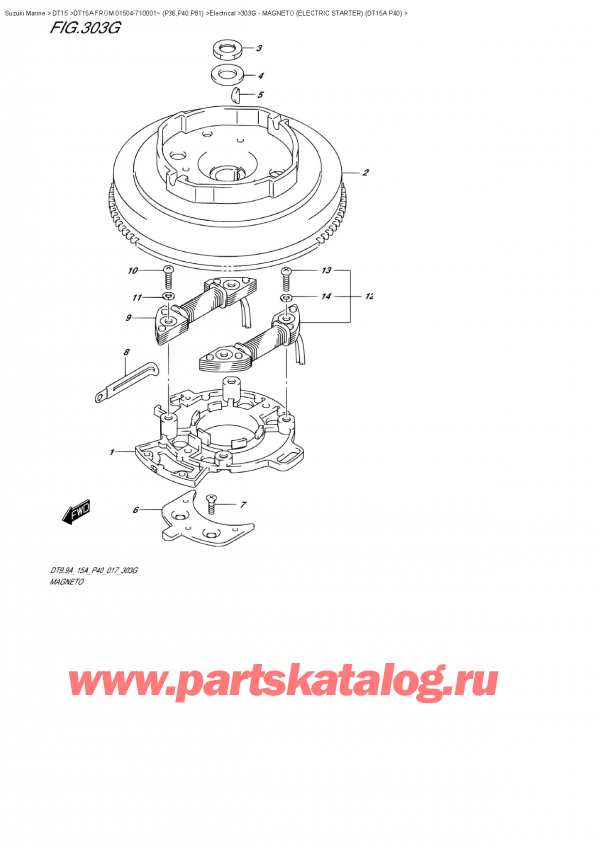   ,   , Suzuki DT15A S FROM 01504-710001~ (P40)    2017 ,  () (Dt15A P40) / Magneto  (Electric  Starter)  (Dt15A  P40)