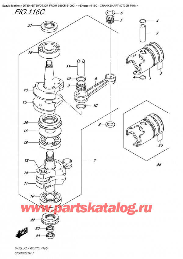  ,   , Suzuki DT30R S/L FROM 03005-510001~  2015 ,  (Dt30R P40) / Crankshaft (Dt30R  P40)