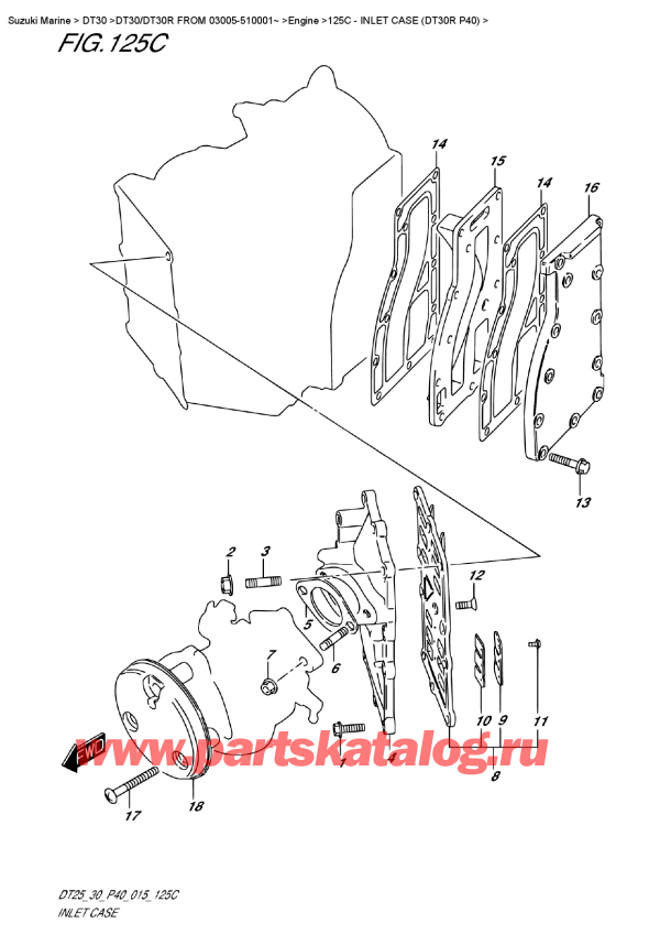  ,  , Suzuki DT30R S/L FROM 03005-510001~  2015 , Inlet  Case  (Dt30R P40)