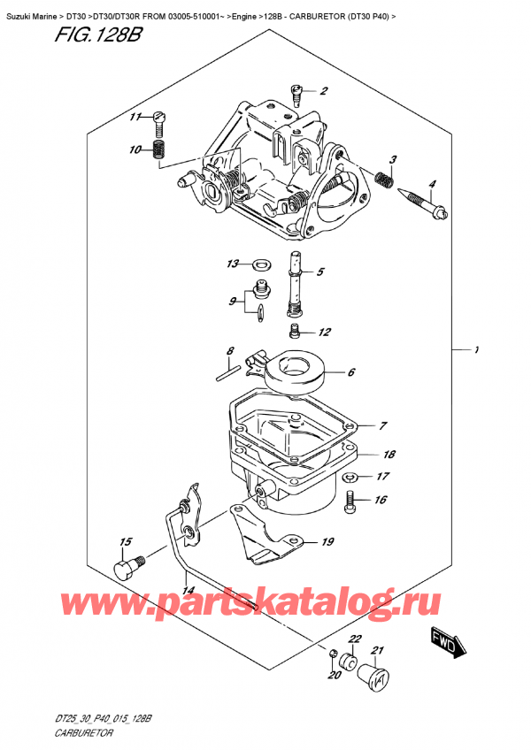   ,   , Suzuki DT30E S/L FROM 03005-510001~  2015 , Carburetor (Dt30  P40)