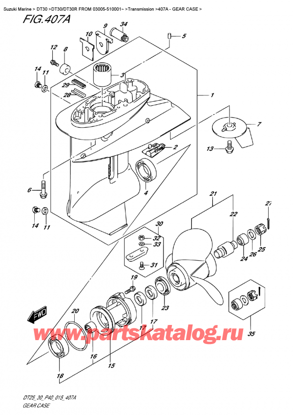   ,   , Suzuki DT30 S/L FROM 03005-510001~, Gear  Case