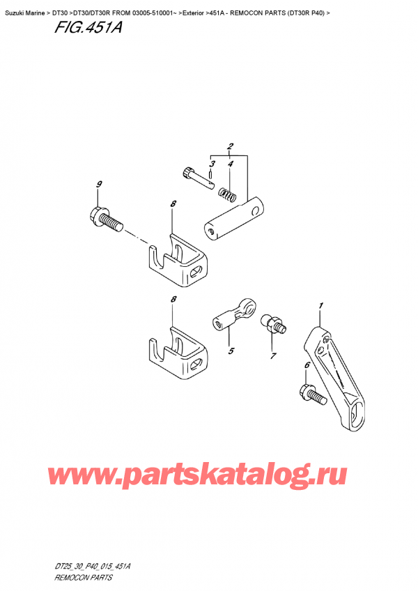  ,    , Suzuki DT30R S/L FROM 03005-510001~  2015 , Remocon  Parts (Dt30R  P40)
