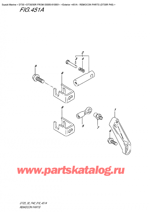  ,   , SUZUKI DT30 RS / RL  FROM 03005-610001~   2016 , Remocon Parts (Dt30R P40)