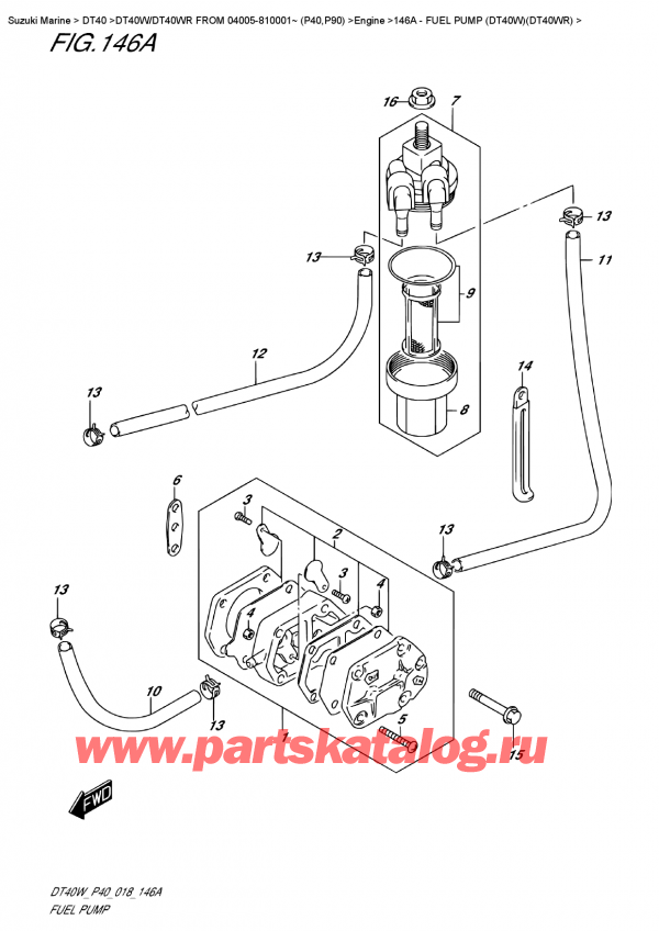  , , SUZUKI DT40W RS / RL FROM 04005-810001~ (P40), Fuel Pump  (Dt40W)(Dt40Wr)