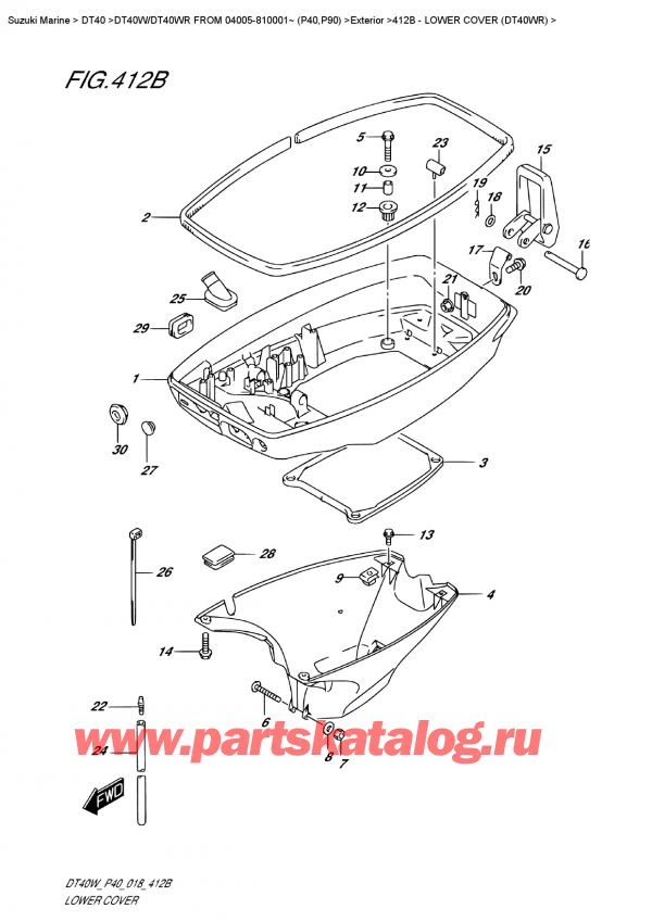  ,   , Suzuki DT40W RS / RL FROM 04005-810001~ (P40), Lower Cover  (Dt40Wr) -    (Dt40Wr)