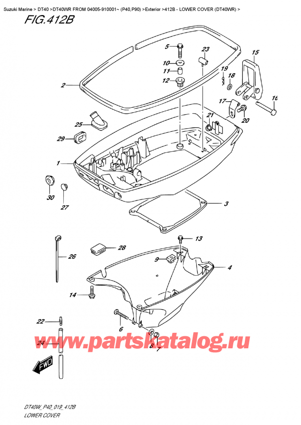   ,   , Suzuki DT40W RS-RL FROM 04005-910001~ (P40), Lower Cover (Dt40Wr)