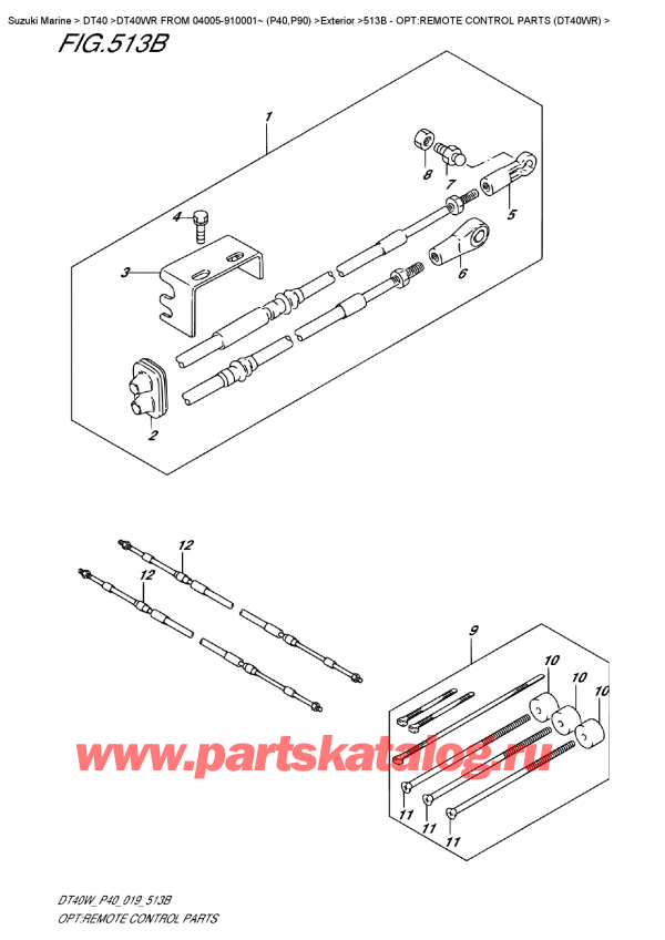  ,  ,  DT40W RS-RL FROM 04005-910001~ (P40), Opt:remote  Control  Parts  (Dt40Wr)