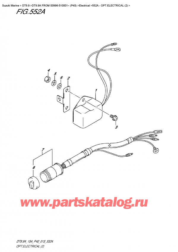  ,   , Suzuki DT9.9A S FROM 00996-510001~ (P40)   2015 , :  (2) - Opt:electrical  (2)