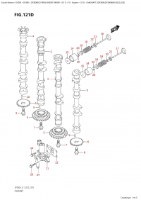 121D - Camshaft  ((Df300B,Df300Bmd):(022,023)) (121D -   ( (Df300B, Df300Bmd) : (022, 023) ))