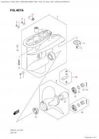 407A - Gear Case (Df40A:e01) (407A -    (Df40A: e01))