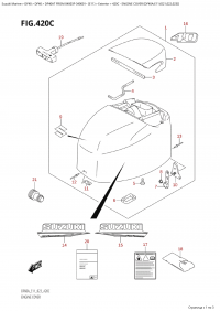 420C - Engine Cover (Df40A:e11:(021,022,023)) (420C - ������ ��������� (�����) (Df40A: e11: (021, 022, 023) ))