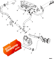 Cooling System, Raw Water, Starboard (sn 1a380210 & Above) ( System, Raw Water, Starboard (sn 1a380210 & Above))