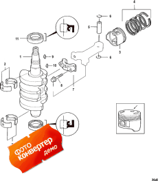 Crankshaft, Pistons And Connecting Rods, 0r310614 And Below (,   , 0r310614  )