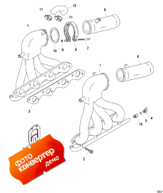 Exhaust Header (design Ii) Straight-1.125 Inch Water Outlet ( Header (design Ii) Straight-1.125 Inch Water )