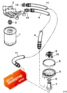 Oil Filter And Adaptor (s/n-0f114690 & Up) (    (s / n-0f114690 & ))