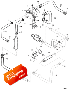 Thermostat Housing (fuel Cooled System) Sn 0k147349 & Below (��������� ������ (fuel Cooled System) Sn 0k147349 & ����)