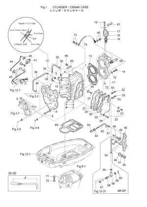 Fig.01 Cylinder / Crank Case <br /> Fig.01  /  Case