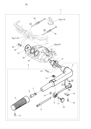 Fig.10 Tiller Handle (mf/ef Model) <br /> Fig.10  (mf / ef Model)