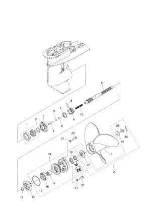 Fig.12 Gear Case (propeller Shaft) <br /> Fig.12 ������ ������� ������� (��� �������� �����)