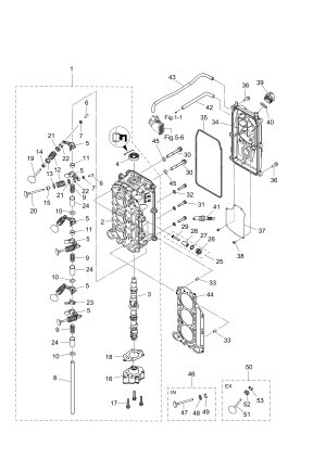 Fig.03 Cylinder Head / Oil Pump <br /> Fig.03 ������� ����� �������� / �������� �����