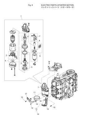 Fig.08 Electric Parts (starter Motor) <br /> Fig.08   ( )