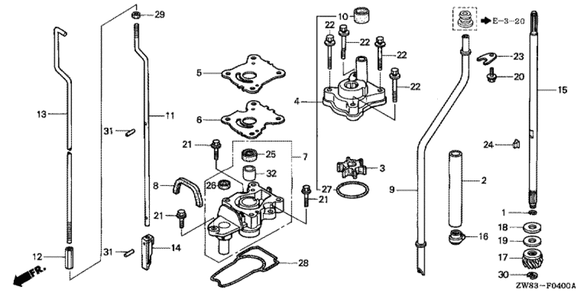 ��������� 4-������� ��������� BFP8D1 - Water Pump / Vertical Shaft (l,s Size) - ������� ����� / ������������ ��� (l,s size)