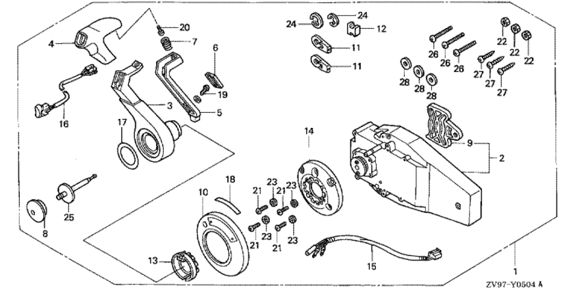 ��������� 4x-������� �������� ��������� BF20A2 - ������������� ���������� (top mount type) (������) / Remote Control (top Mount Type) (right)
