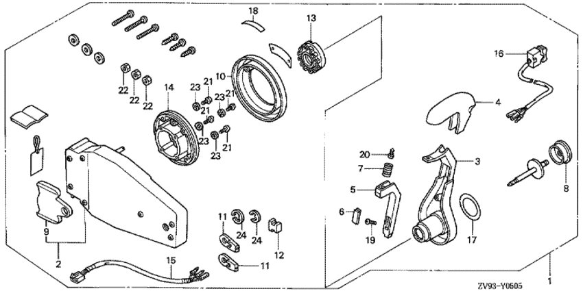    Honda BF30A - Remote Control (flush Mount Type) (left)