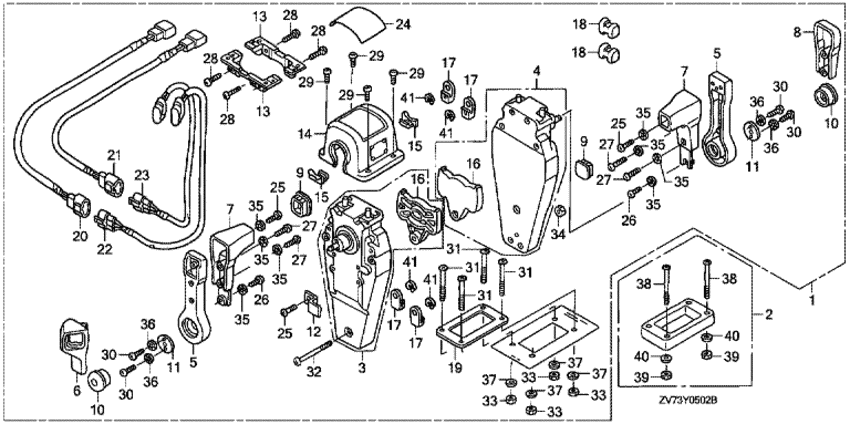 ���������  ��������� Honda BF30D4 - ������������� ���������� (�������, ������, ������ ������)